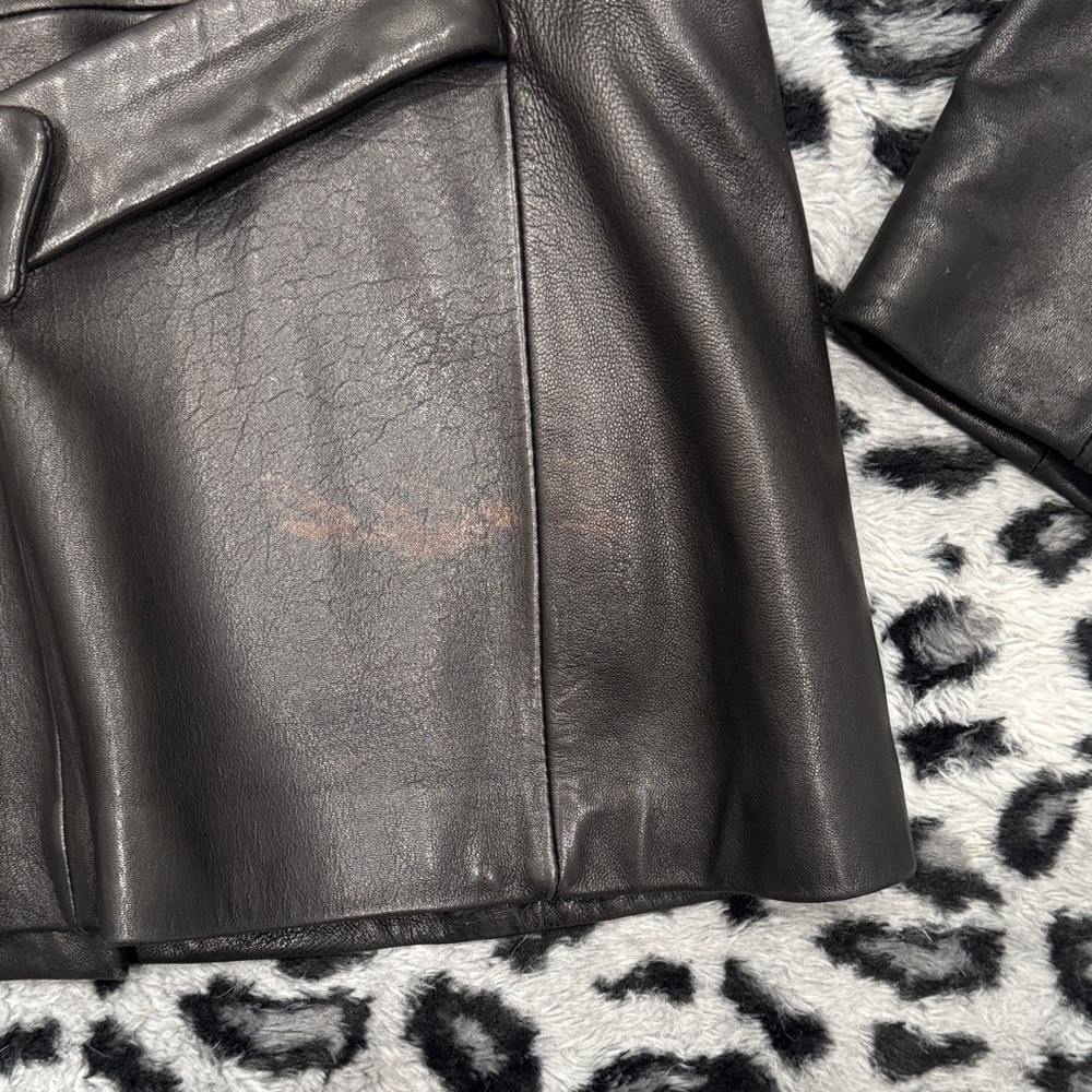 Jones New York Authentic Leather Blazer Jacket - Picture 8 of 10